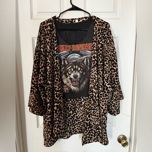 Leopard Print Cardigan Kimono